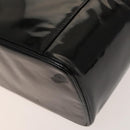 CHANEL Vanity Hand Bag Enamel 2way Black Gold CC Auth 130982-17