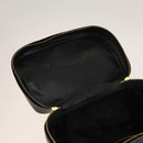 CHANEL Vanity Hand Bag Enamel 2way Black Gold CC Auth 130982-20