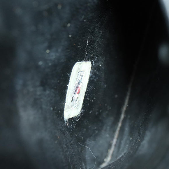 CHANEL Vanity Hand Bag Enamel 2way Black Gold CC Auth 130982