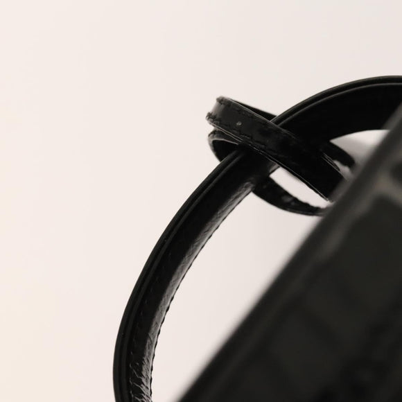 CHANEL Vanity Hand Bag Enamel 2way Black Gold CC Auth 130982