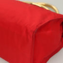 PRADA Hand Bag nylon metal Red Gold Auth 130992-11