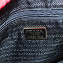 PRADA Hand Bag nylon metal Red Gold Auth 130992-16