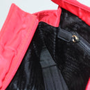 PRADA Hand Bag nylon metal Red Gold Auth 130992-19