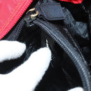PRADA Hand Bag nylon metal Red Gold Auth 130992-22