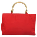PRADA Hand Bag nylon metal Red Gold Auth 130992-3