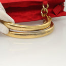 PRADA Hand Bag nylon metal Red Gold Auth 130992-7