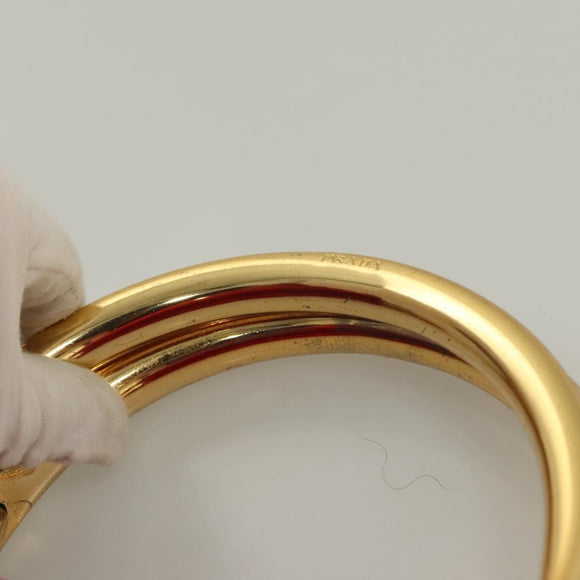 PRADA Hand Bag nylon metal Red Gold Auth 130992