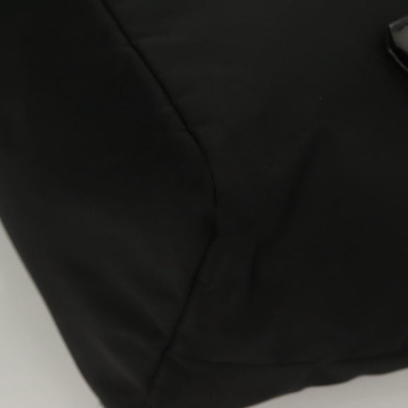PRADA Hand Bag Nylon Black Silver Auth 130993