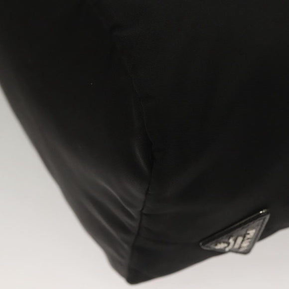 PRADA Hand Bag Nylon Black Silver Auth 130993