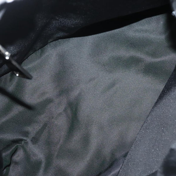 PRADA Hand Bag Nylon Black Silver Auth 130993