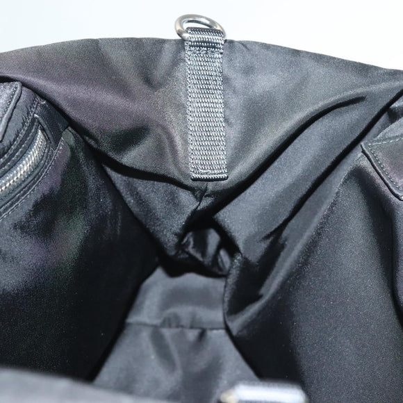 PRADA Hand Bag Nylon Black Silver Auth 130993