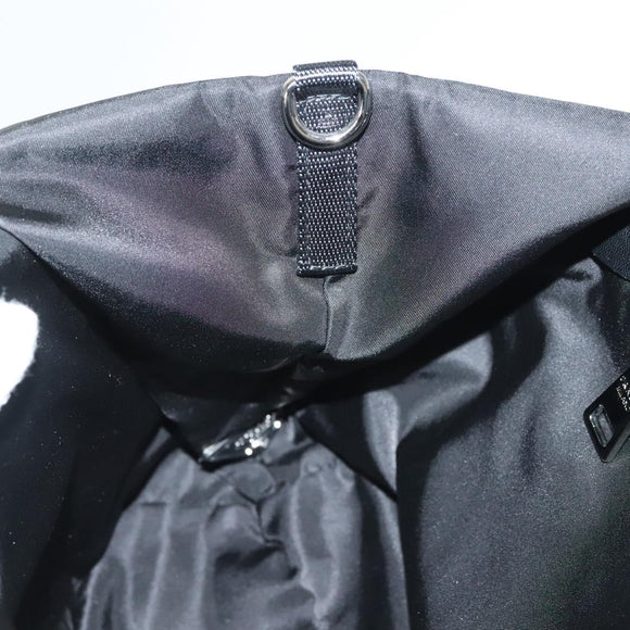 PRADA Hand Bag Nylon Black Silver Auth 130993