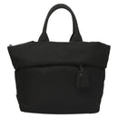 PRADA Hand Bag Nylon Black Silver Auth 130993-13