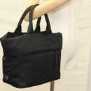 PRADA Hand Bag Nylon Black Silver Auth 130993-22