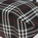 BURBERRY Nova Check Hand Bag Nylon Black Silver Auth 130995-9