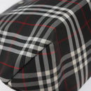 BURBERRY Nova Check Hand Bag Nylon Black Silver Auth 130995-14