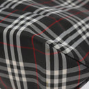 BURBERRY Nova Check Hand Bag Nylon Black Silver Auth 130995-15
