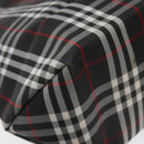 BURBERRY Nova Check Hand Bag Nylon Black Silver Auth 130995-16