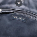 BURBERRY Nova Check Hand Bag Nylon Black Silver Auth 130995-11