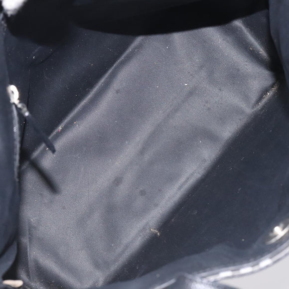 BURBERRY Nova Check Hand Bag Nylon Black Silver Auth 130995