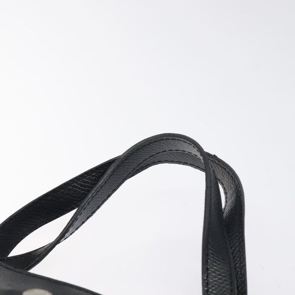 BURBERRY Nova Check Hand Bag Nylon Black Silver Auth 130995