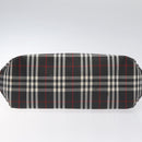 BURBERRY Nova Check Hand Bag Nylon Black Silver Auth 130995-5