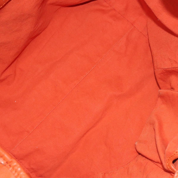 BURBERRY Nova Check Tote Bag PVC Leather Beige Orange gold Auth 130997