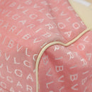 BVLGARI Logo Mania Tote Bag Canvas Pink Silver Auth 131000-9