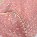 BVLGARI Logo Mania Tote Bag Canvas Pink Silver Auth 131000-14