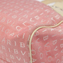 BVLGARI Logo Mania Tote Bag Canvas Pink Silver Auth 131000-15