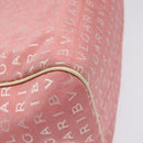 BVLGARI Logo Mania Tote Bag Canvas Pink Silver Auth 131000-16