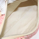 BVLGARI Logo Mania Tote Bag Canvas Pink Silver Auth 131000-11