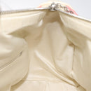 BVLGARI Logo Mania Tote Bag Canvas Pink Silver Auth 131000-19