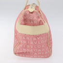 BVLGARI Logo Mania Tote Bag Canvas Pink Silver Auth 131000-3