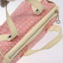 BVLGARI Logo Mania Tote Bag Canvas Pink Silver Auth 131000-6