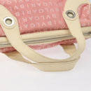BVLGARI Logo Mania Tote Bag Canvas Pink Silver Auth 131000-7