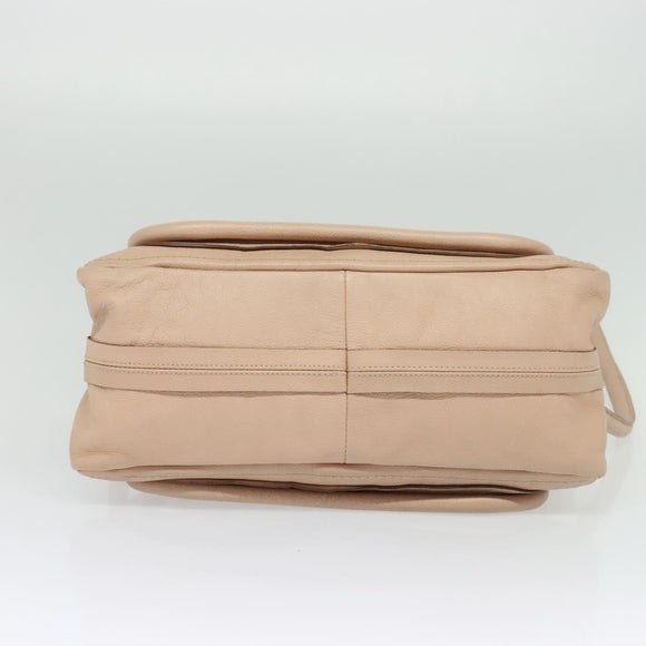 Chloe Paraty Hand Bag Leather 2way Beige Gold Auth 131001