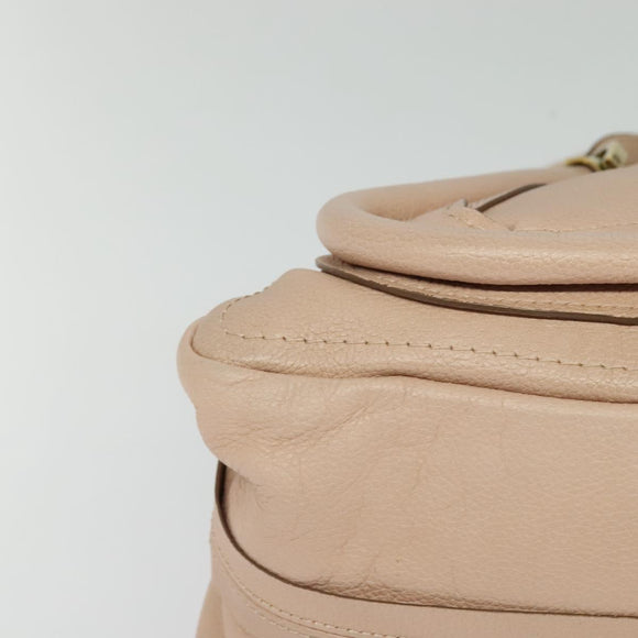 Chloe Paraty Hand Bag Leather 2way Beige Gold Auth 131001