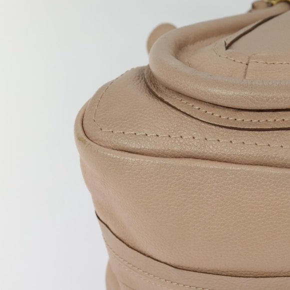Chloe Paraty Hand Bag Leather 2way Beige Gold Auth 131001