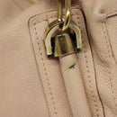 Chloe Paraty Hand Bag Leather 2way Beige Gold Auth 131001-5