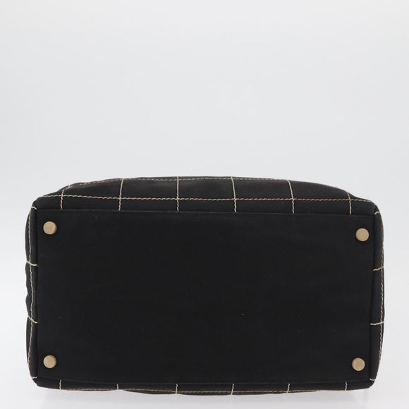CHANEL Hand Bag Canvas Black CC Auth 131003
