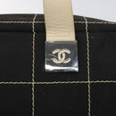 CHANEL Hand Bag Canvas Black CC Auth 131003-15