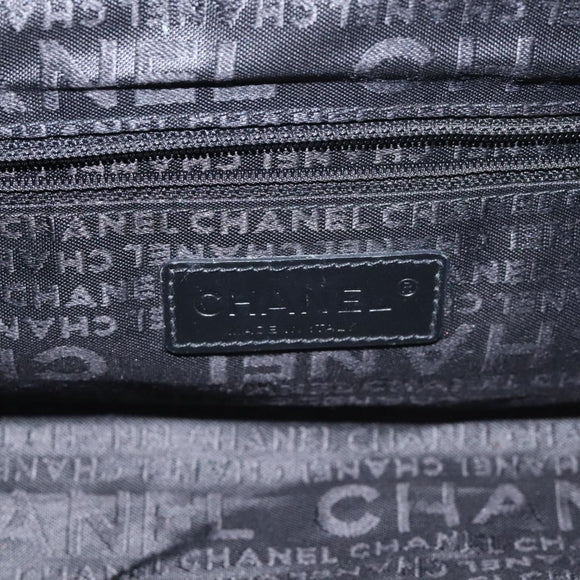 CHANEL Hand Bag Canvas Black CC Auth 131003