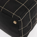 CHANEL Hand Bag Canvas Black CC Auth 131003-19