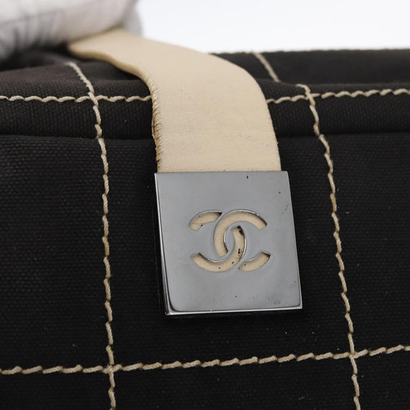 CHANEL Hand Bag Canvas Black CC Auth 131003