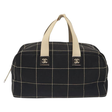 CHANEL Hand Bag Canvas Black CC Auth 131003 - 0