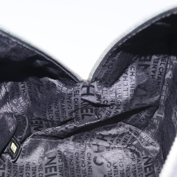 CHANEL Hand Bag Canvas Black CC Auth 131003