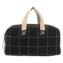 CHANEL Hand Bag Canvas Black CC Auth 131003-13