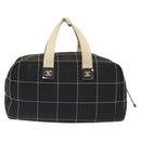 CHANEL Hand Bag Canvas Black CC Auth 131003-3