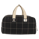 CHANEL Hand Bag Canvas Black CC Auth 131003-2